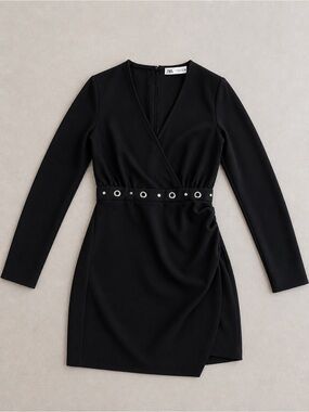 Casual Dresses Zara Rn 77302 Dress ZARA Women's Velvet Black Cut-Out Midi  Dress Size Large